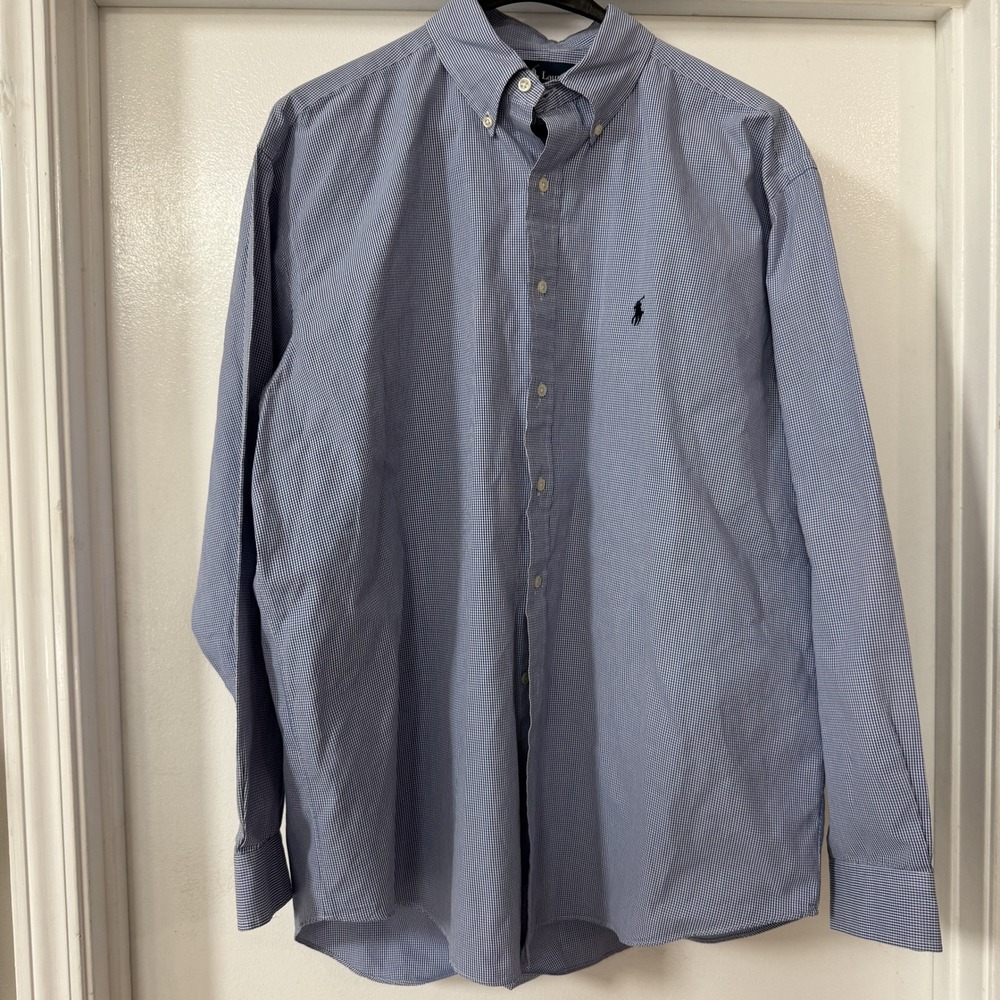 Polo Ralph Lauren Button Down Shirt Mens Navy Checked XL